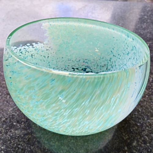 Green white speckled - speckled, art