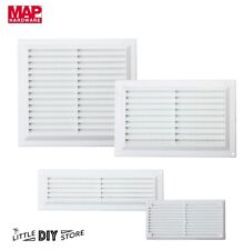 Wall Air Vent Cover Louvre White Plastic Fly Mesh Ventilation Grille Duct Covers