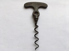 C1850s VINTAGE LUND PATENTEE&MAKER 57 CORNHILL&24 FLEET ST LONDON IRON CORKSCREW