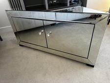Mirrored Mirror Corner TV Unit Cabinet