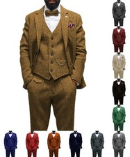 Men 3 Piece Suit Tweed