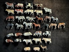 Vintage Lead Farm Animals BRITAINS & J.HILL Job Lot of 35 Cows Bulls Horses Pigs