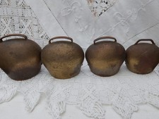 Antique Set of 4 Graduated Varrone Premana Goat Cow Bells Italian Alps