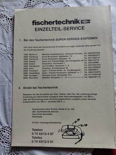 Fischertechnik parts service - fischertechnik,