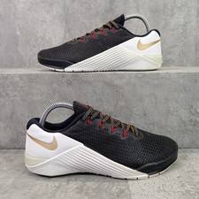 Nike Women's Metcon 5 Training Shoes [AO2982-076] - Black/Gold/White - Size UK 6