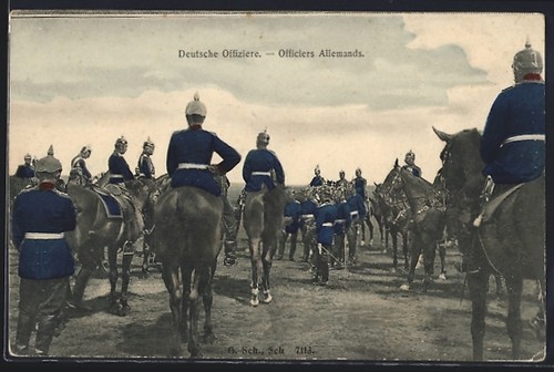 German officers horseback - on,