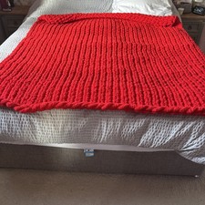 Weighted Blanket Handmade/ Crochet Extra Large Red 55/70 Inches 