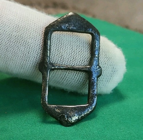 Medieval silver buckle metal - medieval,