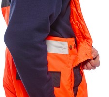 Hi Vis bib & brace Portwest quilt lined waterproof padded Yellow & Orange S489