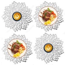 10PCS Gold Placemats Round