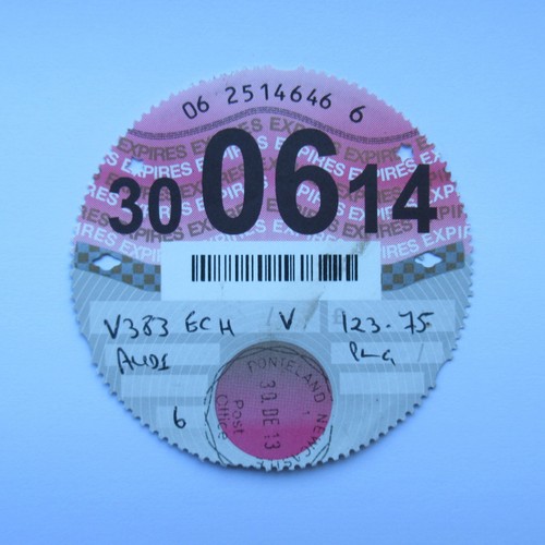 Road tax disc june 2014 - uk,