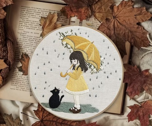 Embroidery kit yellow - kit,