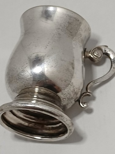 Silver plated christening mug - silver,