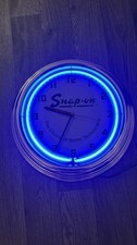 Rare Blue Neon Snap On Mounted Wall Clock with original box