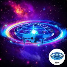 Hand Operated Flying Toy Drone with Cool LED Lights UFO for Kids Xmas Gift UK