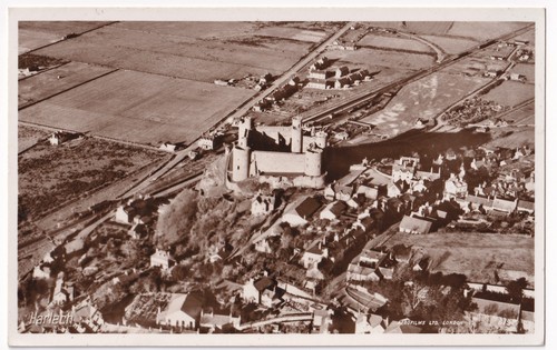 Harlech castle aerial view - harlech,