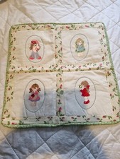 CUSHION COVER - EMBROIDERED IMAGES (4) WITH BORDER