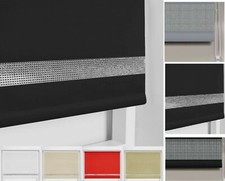 QUALITY FABRIC DIAMANTE THINESTONE STRAIGHT BOTTOM WINDOW ROLLER BLIND DROP160cm