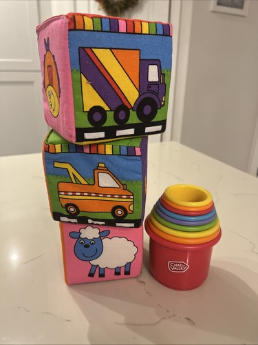 Stacking blocks and cups - and,