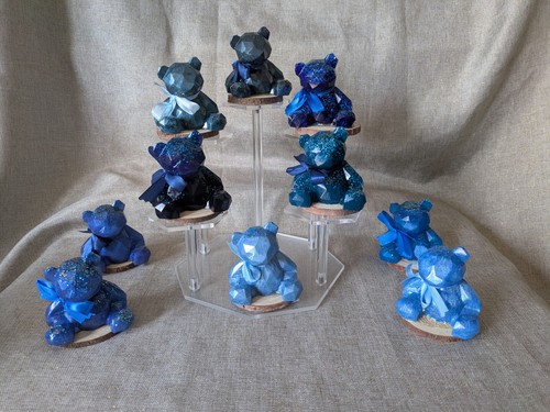 Handmade blue resin teddy - teddy, bear