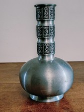 Vintage Pewter Vase – HaugRud Norway No. 434 – Mid-Century Scandinavian Design