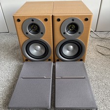 Sony SS-CM100 Speakers System Pine Bookshelf Speakers Tested Good Condition