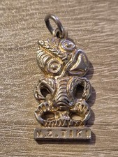 Two Tone Pewter Maori Hei Tiki New Zealand Pendant