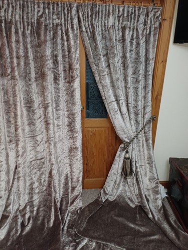 Long vintage velvet curtains - vintage,