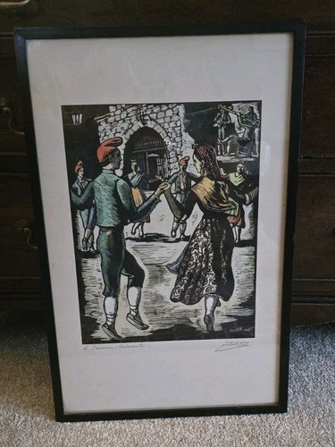 Signed woodcut castells - woodcut,, marti