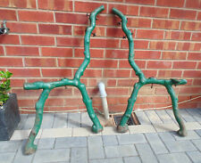 (#1119) victorian pair of garden tree trunk cast iron bench ends (Pick up only)