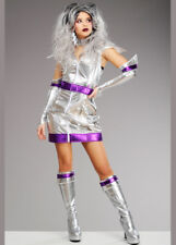 Ladies Silver 70s Chick Glam