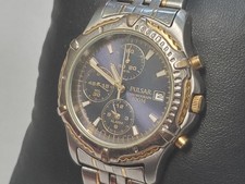 Seiko Pulsar Chronograph Mens 100M Blue Sunburst Dial Bracelet Strap Wrist Watch