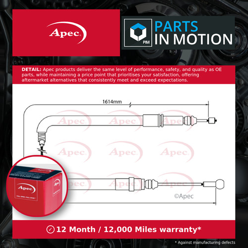 Handbrake cable fits citroen - handbrake,