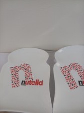 2 x NUTELLA Bread/Toast Shaped Novelty Collectors Plate - Fun Gift Breakfast 