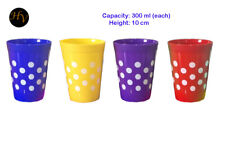 Polka Dot Plastic Tumblers/Glasses Set of 12/24 Multicolour