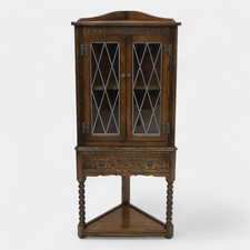 Old Charm 75 Anniversary  Corner Display Cabinet Light Oak  FREE UK Delivery