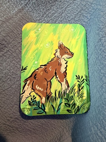 Aceo fox original - -,