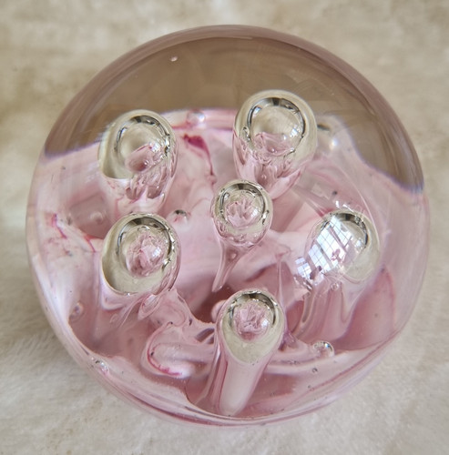 Pink clear art glass - &, swirl