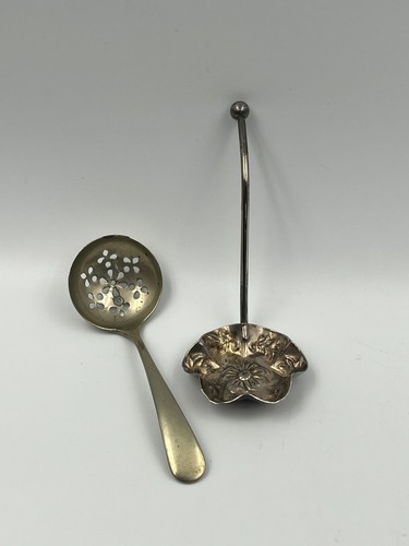 Two antique silver - , plated