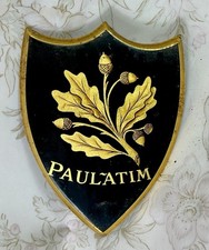 Vintage University College School Coat of Arms Crest, Hand-painted, Paulatim