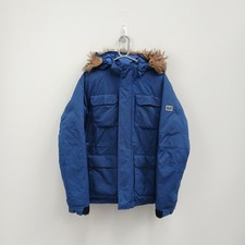 Weekend Offender Puffa Jacket Size XL Mens Blue Hooded Pockets WRDC-EP