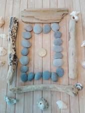 20 small flat beach pebbles