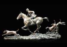Equestrian Open Fields Solid Bronze Foundry Cast Sculpture by David Geenty 994 *