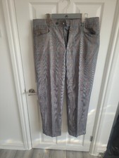 Mens Grey Stromberg Golf Trousers With Orange And Blue Checks / Stripes 34R