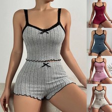 2PCS Women Ribbed Cami Crop