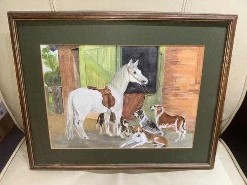 Watercolour painting dogs - watercolour,
