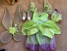 Disney Store Tinkerbell Fancy Dress Shoes Costume Age 5-6 Years (116cm) Disney