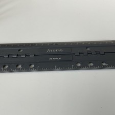 Filofax A5 Size Portable Hole Punch & Ruler - Rare Grey Edition