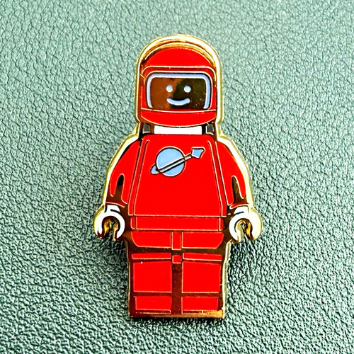 Lego red astronaut enamel pin - astronaut,