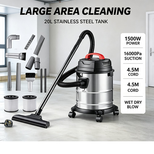 1500w 20l wet dry vacuum - 20l,